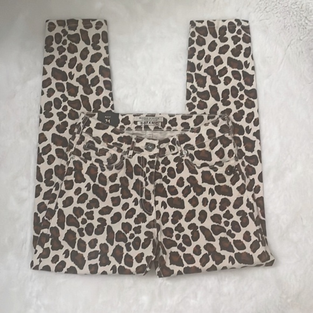 New Scotch and Soda Maison Scotch Slim Boyfriend Petit Ami Leopard Denim Pants
